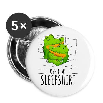 Crocodile - Lot de 5 grands badges (56 mm) - blanc - Devant