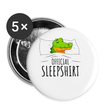 Crocodile - Lot de 5 grands badges (56 mm) - blanc - Devant