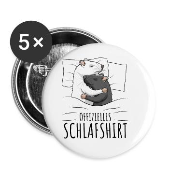 Ratten - Buttons groß 56 mm (5er Pack) - Weiß - Vorne