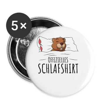 Biber - Buttons groß 56 mm (5er Pack) - Weiß - Vorne