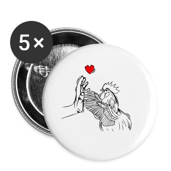 Chickens - Buttons large 2.2''/56 mm (5-pack) - white - Front