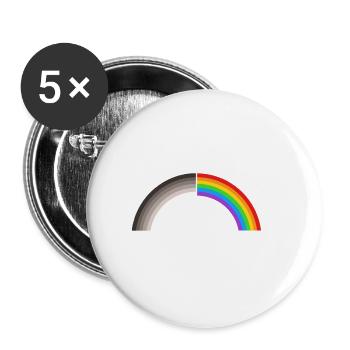 LGBT Dein Mein Regenbogen - Lesben Gay Pride - Buttons groß 56 mm (5er Pack) - Weiß - Vorne