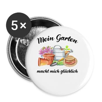 Garten Spruch Gärtner Hobbygärtner Geschenkidee - Buttons groß 56 mm (5er Pack) - Weiß - Vorne