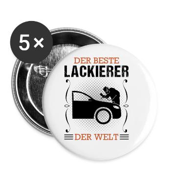 Fahrzeuglackierer Beruf Lackierer Geschenk - Buttons groß 56 mm (5er Pack) - Weiß - Vorne