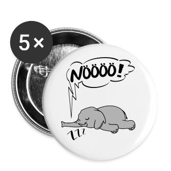 NÖÖÖ Nö Elefant Ingnorant Nein Nö Chef - Buttons groß 56 mm (5er Pack) - Weiß - Vorne