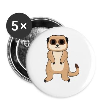 Cadeau d’amoureux des suricates Drôles d’animaux - Lot de 5 grands badges (56 mm) - blanc - Devant