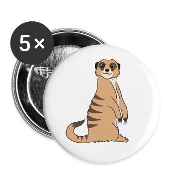 Cadeau d’amoureux des suricates Drôles d’animaux - Lot de 5 grands badges (56 mm) - blanc - Devant
