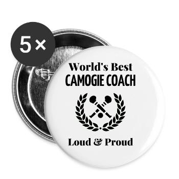 Der beste Camogie-Trainer der Welt. - Buttons groß 56 mm (5er Pack) - Weiß - Vorne
