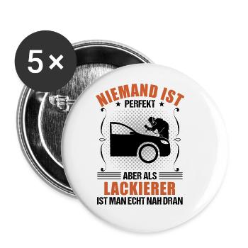 Fahrzeuglackierer Spruch Lackierer Geschenk - Buttons groß 56 mm (5er Pack) - Weiß - Vorne