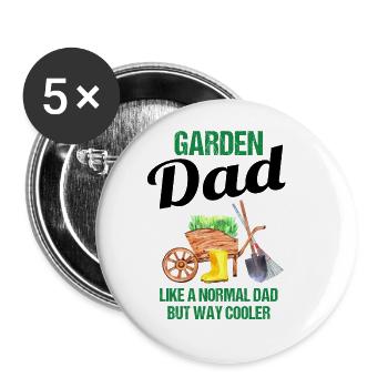 Garten Papa Lustiger Spruch Geschenk Herren - Buttons groß 56 mm (5er Pack) - Weiß - Vorne