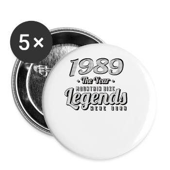 VTT-Mountainbiker 1989 Naissance Anniversaire VTT - Lot de 5 grands badges (56 mm) - blanc - Devant