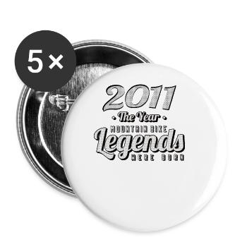 VTT-Mountainbiker 2011 Vintage Anniversaire VTT - Lot de 5 grands badges (56 mm) - blanc - Devant