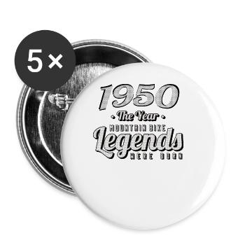 VTT-Mountainbiker 1950 Naissance Anniversaire VTT - Lot de 5 grands badges (56 mm) - blanc - Devant