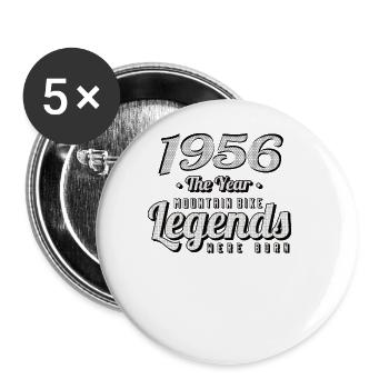 VTT-Mountainbiker 1956 Naissance Anniversaire VTT - Lot de 5 grands badges (56 mm) - blanc - Devant
