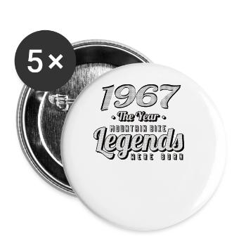 VTT-Mountainbiker 1967 Naissance Anniversaire VTT - Lot de 5 grands badges (56 mm) - blanc - Devant