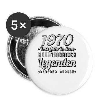 MTB-Mountainbiker 1970 Jahrgang Geburtstag MTB - Buttons groß 56 mm (5er Pack) - Weiß - Vorne