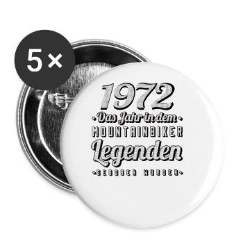 MTB-Mountainbiker 1972 Jahrgang Geburtstag MTB - Buttons groß 56 mm (5er Pack) - Weiß - Vorne