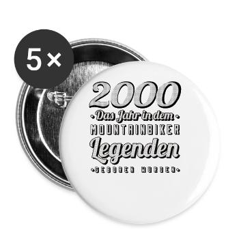 MTB-Mountainbiker 2000 Jahrgang Geburtstag MTB - Buttons groß 56 mm (5er Pack) - Weiß - Vorne