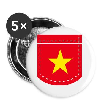 Vietnam - Buttons groß 56 mm (5er Pack) - Weiß - Vorne
