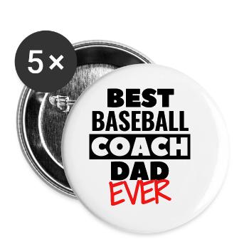Bester Baseballtrainer aller Zeiten. - Buttons groß 56 mm (5er Pack) - Weiß - Vorne