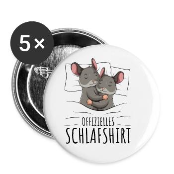 Chinchilla - Buttons groß 56 mm (5er Pack) - Weiß - Vorne