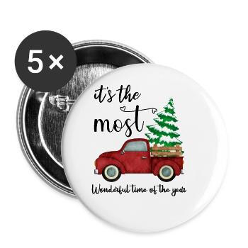 C’est la période la plus merveilleuse de l’année - Lot de 5 grands badges (56 mm) - blanc - Devant