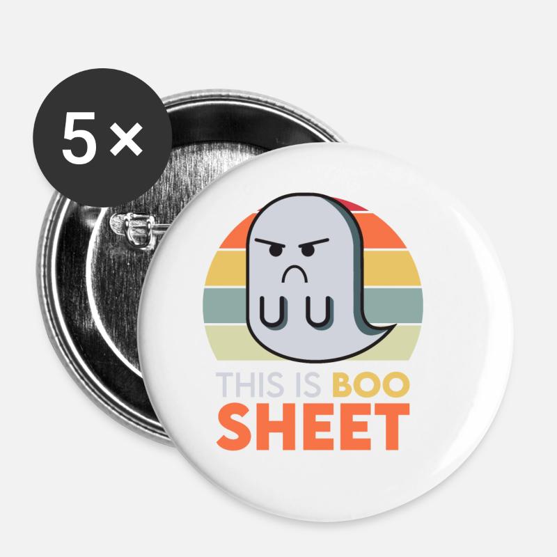 This Is Boo Sheet - Buttons large 2.2''/56 mm (5-pack) - white