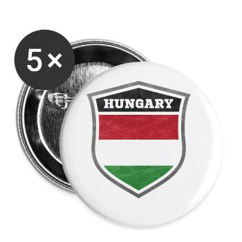 Ungarn Schild Logo Emblem - Buttons groß 56 mm (5er Pack) - Weiß - Vorne