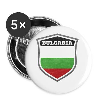 Bulgarien Schild Logo Emblem - Buttons groß 56 mm (5er Pack) - Weiß - Vorne