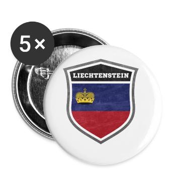 Liechtensteiner Schild Logo Emblem - Buttons groß 56 mm (5er Pack) - Weiß - Vorne