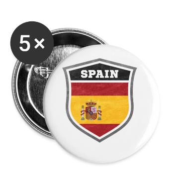 Spanien Schild Logo Emblem - Buttons groß 56 mm (5er Pack) - Weiß - Vorne