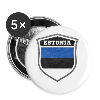 Estland-Schild Logo Emblem - Buttons groß 56 mm (5er Pack) - Weiß - Vorne