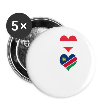 Autriche et Namibie brillant / Cadeau - Lot de 5 grands badges (56 mm) - blanc - Devant