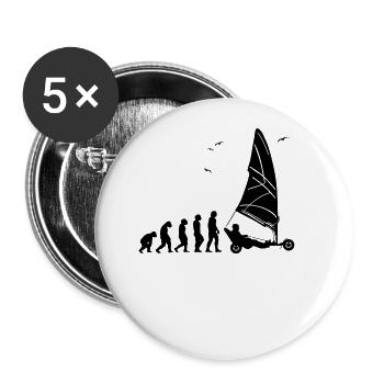 Plage Voile Windracer Land Sailers Land Sailors - Lot de 5 grands badges (56 mm) - blanc - Devant