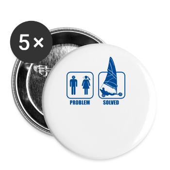Plage Voile Windracer Land Sailers Land Sailors - Lot de 5 grands badges (56 mm) - blanc - Devant