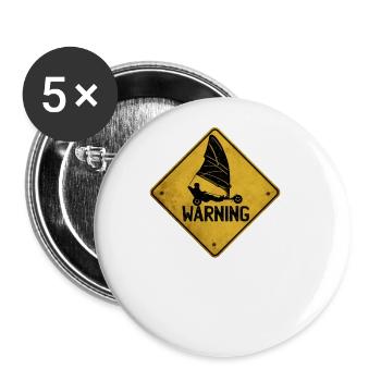 Plage Voile Windracer Land Sailers Land Sailors - Lot de 5 grands badges (56 mm) - blanc - Devant