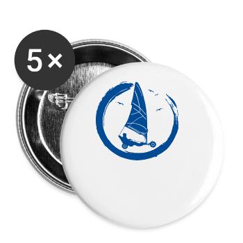 Plage Voile Windracer Land Sailers Land Sailors - Lot de 5 grands badges (56 mm) - blanc - Devant