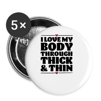 Aimez votre corps - Lot de 5 grands badges (56 mm) - blanc - Devant