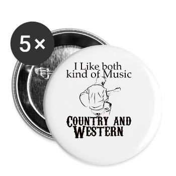 i like both Country and Western - Buttons groß 56 mm (5er Pack) - Weiß - Vorne