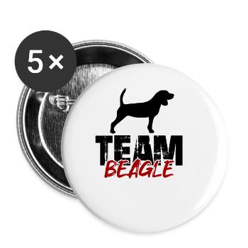 Team Beagle - Buttons large 2.2''/56 mm (5-pack) - white - Front