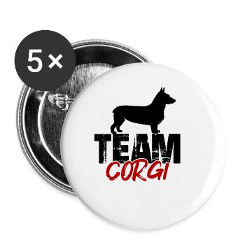 Team Corgi - Buttons large 2.2''/56 mm (5-pack) - white - Front
