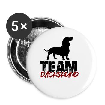 Team Dachshund - Buttons large 2.2''/56 mm (5-pack) - white - Front