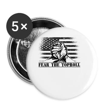 Armwrestler USA-Flaggen-Handdrücken - Buttons groß 56 mm (5er Pack) - Weiß - Vorne