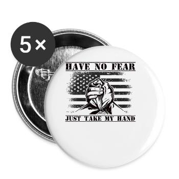 Armwrestler USA-Flaggen-Handdrücken - Buttons groß 56 mm (5er Pack) - Weiß - Vorne