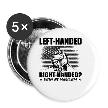 Armwrestler USA-Flaggen-Handdrücken - Buttons groß 56 mm (5er Pack) - Weiß - Vorne