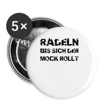 MTB Mountainbike BMX Cyclocross Trekkingrad - Buttons groß 56 mm (5er Pack) - Weiß - Vorne