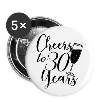 35. Geburtstag Frauen für sie Prost auf 35 Jahre alt - Buttons groß 56 mm (5er Pack) - Weiß - Vorne