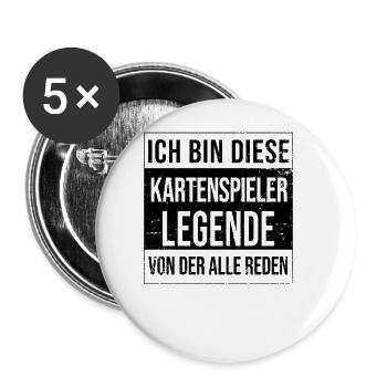 Kartenspiel Geburtstag geboren Legende - Buttons groß 56 mm (5er Pack) - Weiß - Vorne