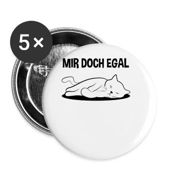 Katze Freches Kätzchen Lustiger Spruch Geschenk - Buttons groß 56 mm (5er Pack) - Weiß - Vorne