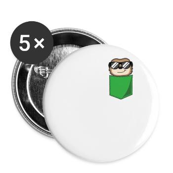 Suricate drôle dans la poche de poitrine Imprimer Cadeau - Lot de 5 grands badges (56 mm) - blanc - Devant